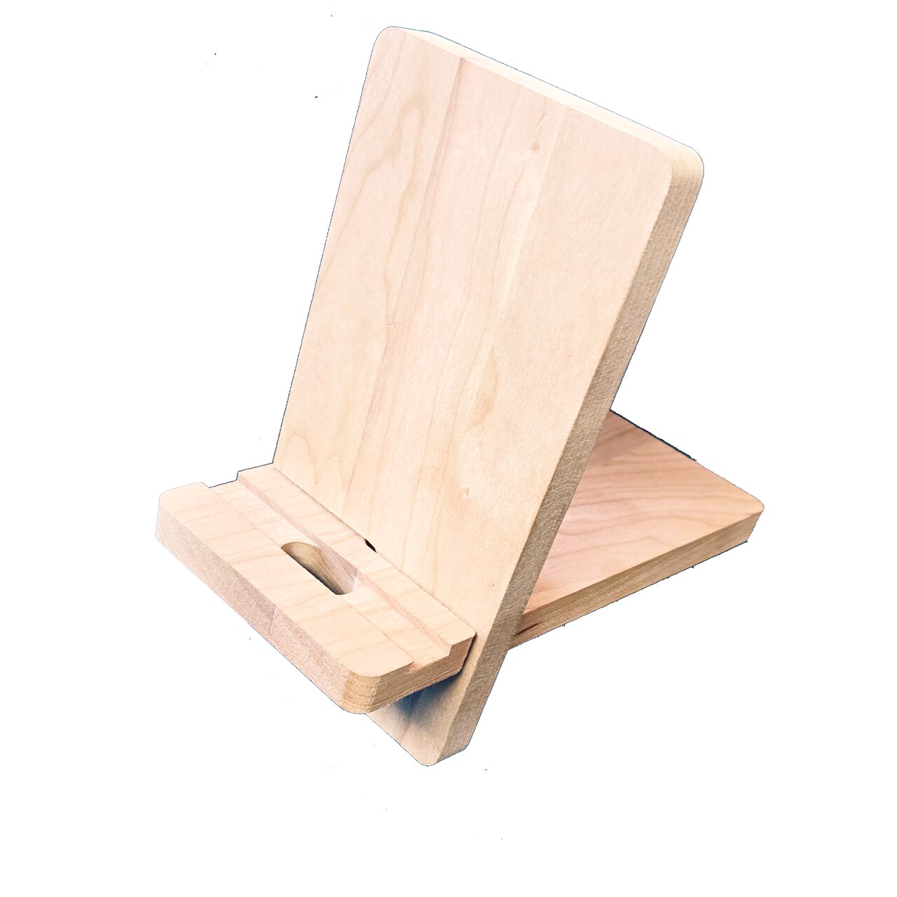 Basswood Smart Phone Stand, Ready to Paint, Woodburn and Personalize, Pack of 3 Pieces